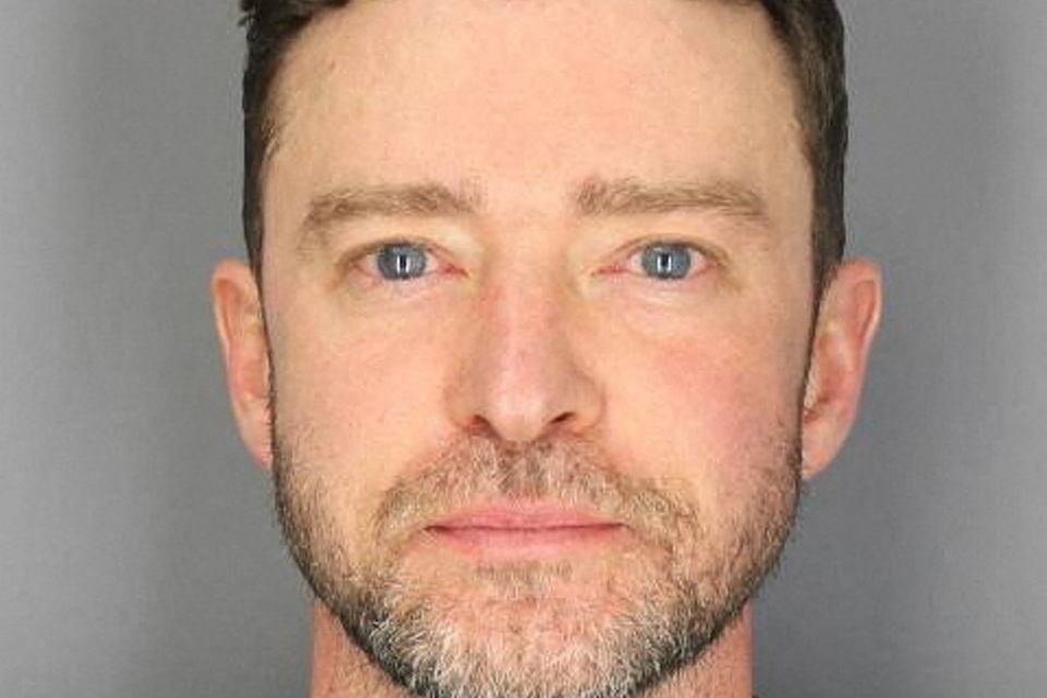 Justin Timberlake in his police booking photo from 2024. Photo: Reuters
